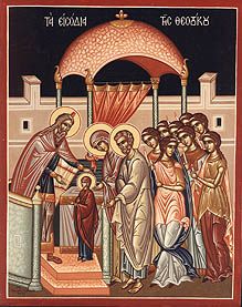 Entry of the Theotokos into the
                              Temple Icon